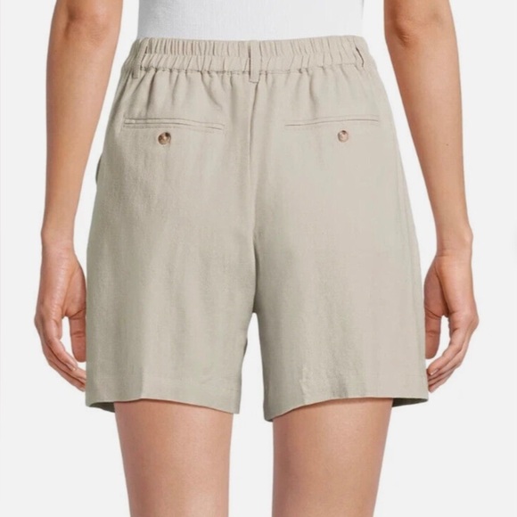 Time And Tru Plus Size Womens Beige Linen Blend Pleated 5” Shorts Size XXXL (22) - Picture 3 of 11